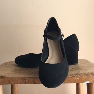 Black strapped heels